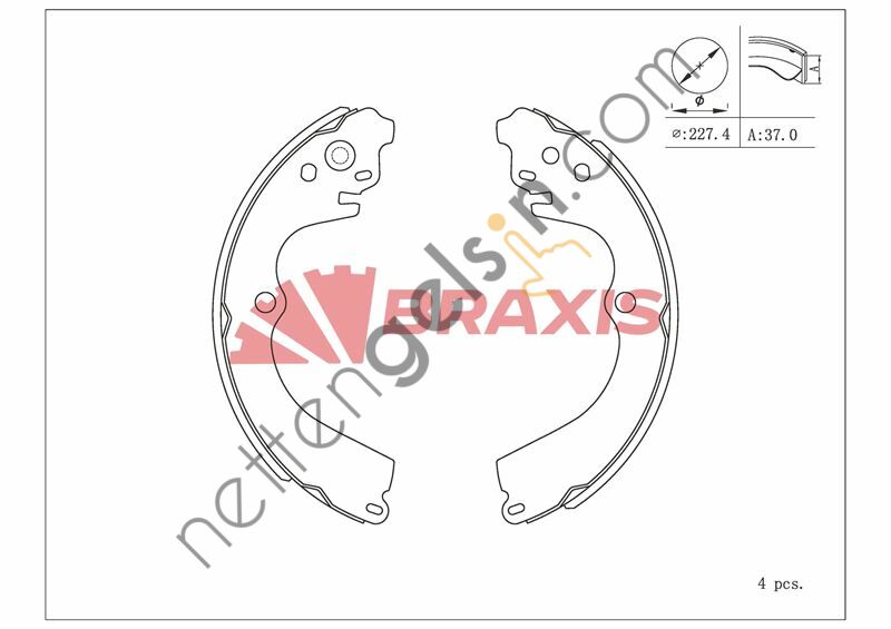 BRAXIS AC0159 KAMPANA BALATA FORESTER 97 > 05 IMPREZA 93 > 09 LEGACY 89 > 98  SUBARU BİNEK FREN BALATASI