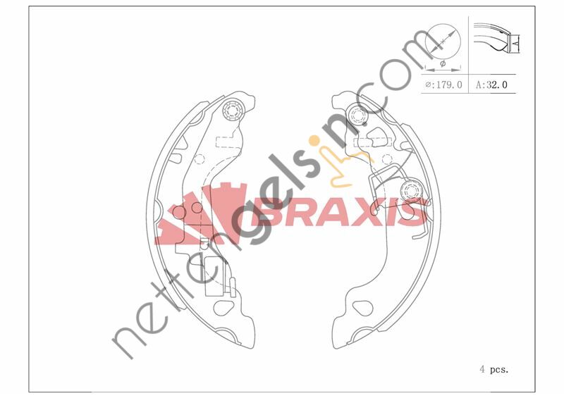 BRAXIS AC0170 FREN BALATASI ARKA KAMPANA PUNTO 99>  FIAT BİNEK FREN BALATASI