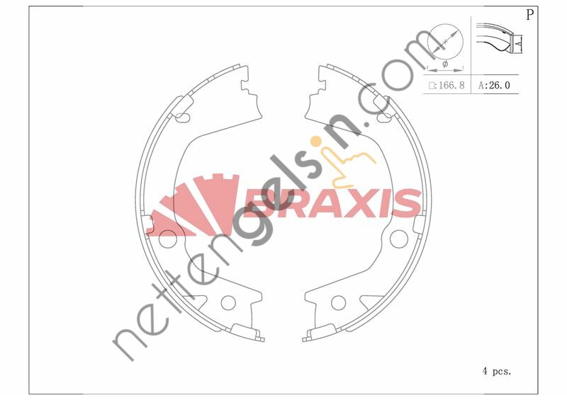 BRAXIS AC0174 EL FREN BALATASI ACTYON II KORANDO 12 >  SSANGYONG BİNEK FREN BALATASI