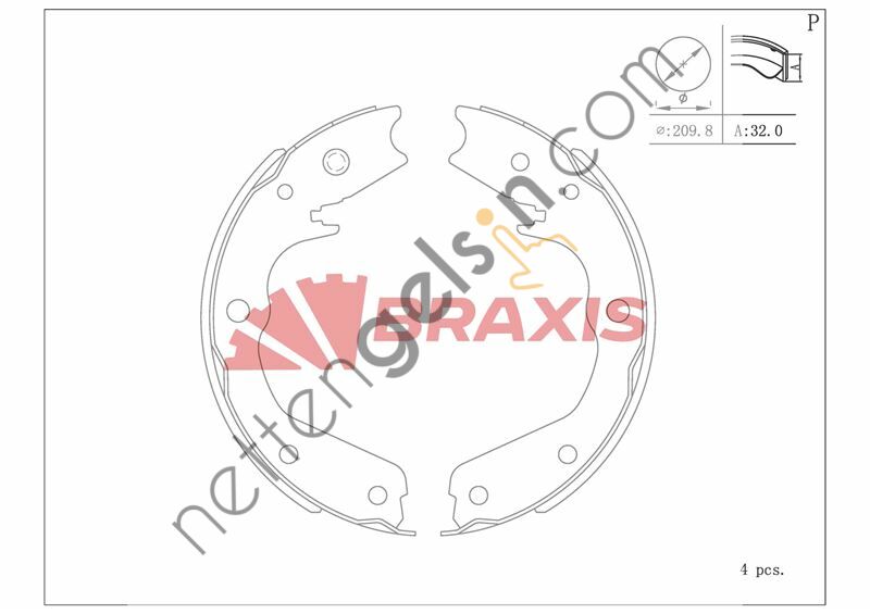 BRAXIS AC0175 EL FREN BALATASI FRONTERA A 92 > 98 FRONTERA B 98 > 04  OPEL BİNEK FREN BALATASI