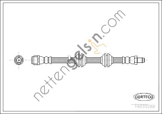 CORTECO 19035289 FREN HORTUMU ARKA GL-CLASS X164 06>12 ML-CLASS W164 06>11 1644200248 (BRAXIS AH0940 EŞDEĞERİ) MERCEDES BİNEK FREN HORTUMU