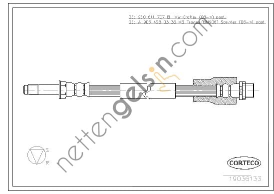 CORTECO 19036133 FREN HORTUMU ARKA SPR 906 515 CDI A9064280335 MERCEDES