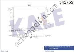 KALE 345755 KLIMA RADYATORU W203 02>07 CL203 02>08 S203 02>07 C209 02>09 A209 03>10  MERCEDES BİNEK KLİMA RADYATÖRÜ