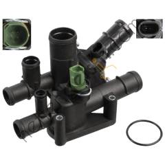 SWAG 30108921 TERMOSTAT KOMPLE 105° OTOMATIK GOLF IV 98>06 BORA 99>05 A3 97>03 OCTAVIA 01>11 1.6 BFQ  VW-AUDI-SEAT-SKODA BİNEK TERMOSTAT