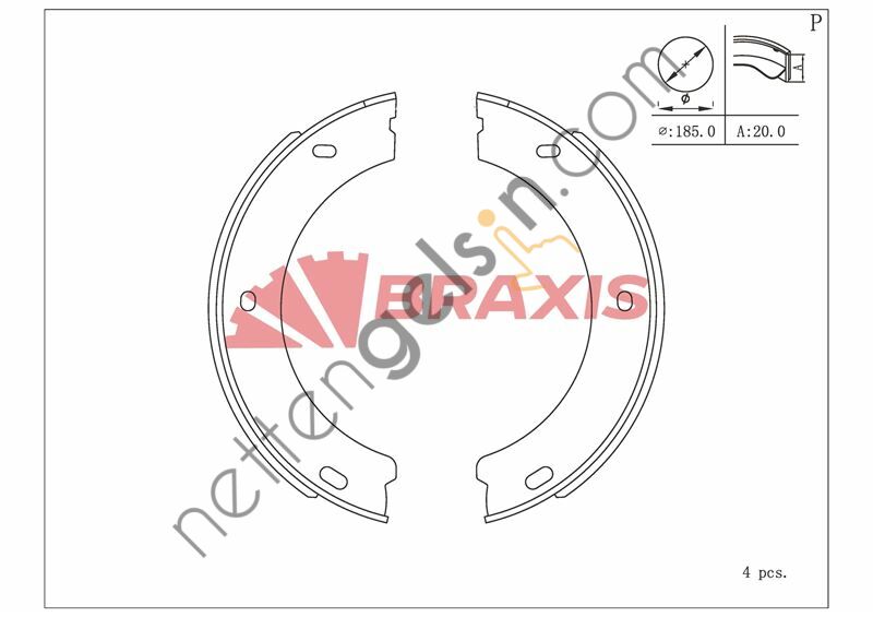 BRAXIS AC0183 EL FREN BALATASI 605 89> 99  PEUGEOT-CITROEN BİNEK FREN BALATASI