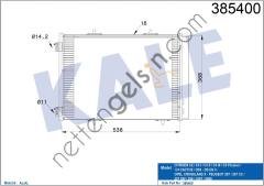 KALE 385400 KLIMA RADYATORU (KONDANSER) P207 P1007 C2 C3 C3 II 1.6 HDI 05>10 OLCU: (538×368×16)  PEUGEOT-CITROEN BİNEK KLİMA RADYATÖRÜ