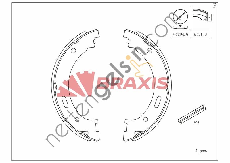 BRAXIS AC0188 EL FREN BALATASI CHEROKEE 01 > 08 COMMANDER 05 > 10 GRAND CHEROKEE III 04 > 10  JEEP BİNEK FREN BALATASI