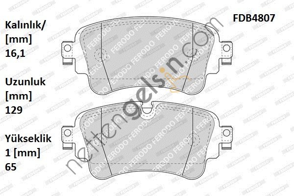 FERODO FDB4807 ARKA FREN BALATASI AUDI A4 15> A5 16> Q5 15> Q7 15>   VW-AUDI-SEAT-SKODA BİNEK FREN BALATASI