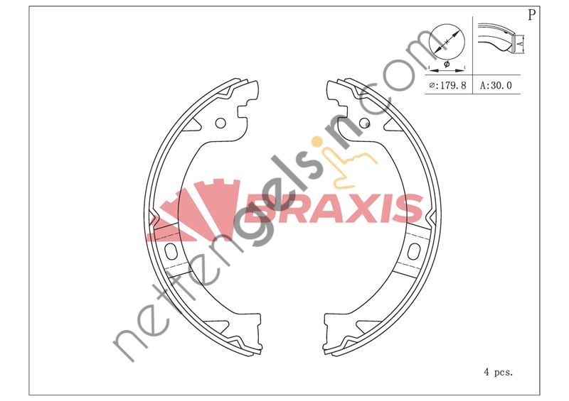 BRAXIS AC0195 EL FREN BALATASI VOYAGER IV 00 > 08  CHRYSLER BİNEK FREN BALATASI