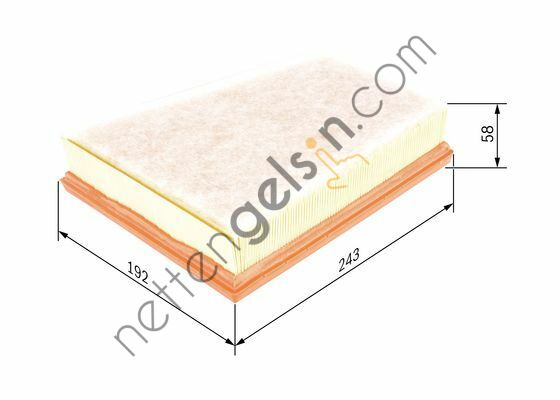 BOSCH F026400250 Citan 108 CDI 07.2012 - ; Citan 109 CDI 07.2012 - ; Citan 111 CDI 03.2013 - ; Citan 112 08.2013 - ;   MERCEDES BİNEK HAVA FİLTRESİ