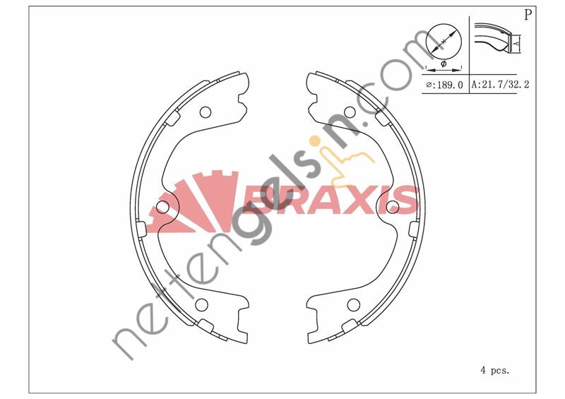 BRAXIS AC0196 EL FREN BALATASI GT R 07> MURANO 03> / FX35 03> FX37 FX45 FX50 08> M35 10> M37 11> Q50 13> Q6  INFINITI BİNEK FREN BALATASI