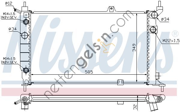 NISSENS 63253A RADYATÖR OPEL ASTRA F 1.4-1.6-1.8-2.0 KLİMALI OTOM 1300148 OPEL