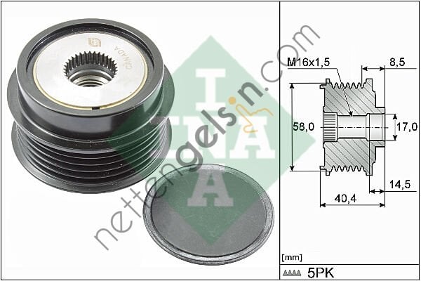 INA 535028010 ALTERNATOR RULMANI İ20 1,2 2008-2015 - İ10 1,2 2008 ->   HYUNDAI BİNEK ALTERNATÖR GERGİ RULMANI