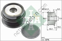 INA 535028010 ALTERNATOR RULMANI İ20 1,2 2008-2015 - İ10 1,2 2008 ->   HYUNDAI BİNEK ALTERNATÖR GERGİ RULMANI
