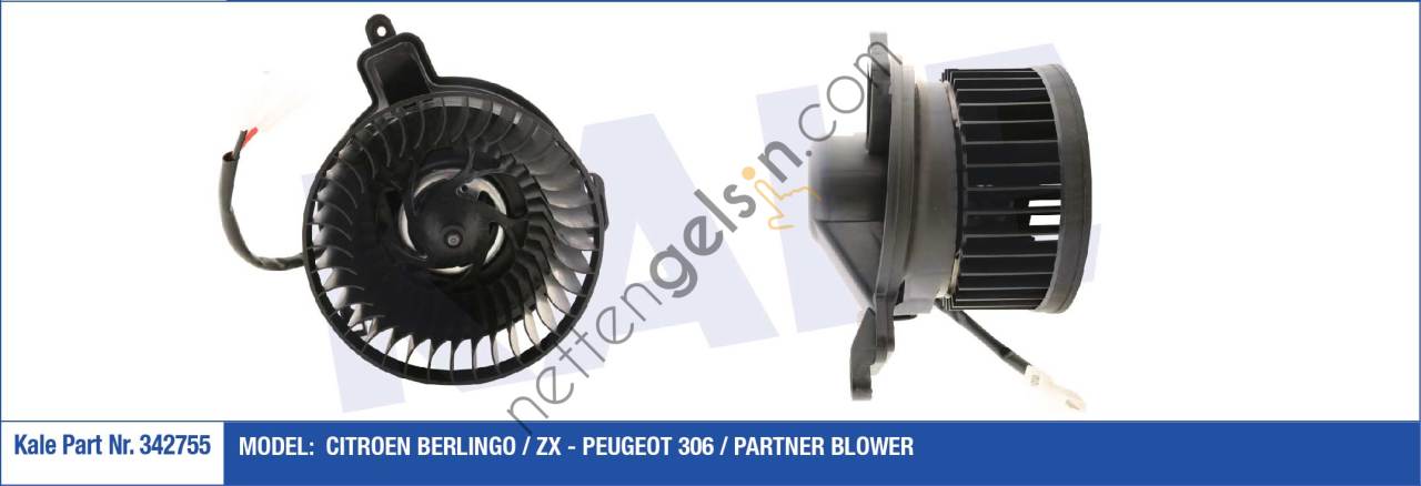 KALE 342755 KALORIFER MOTORU PARTNER P306 ZX BERLINGO XUD9 (98 00)  PEUGEOT-CITROEN BİNEK KALORİFER MOTORU